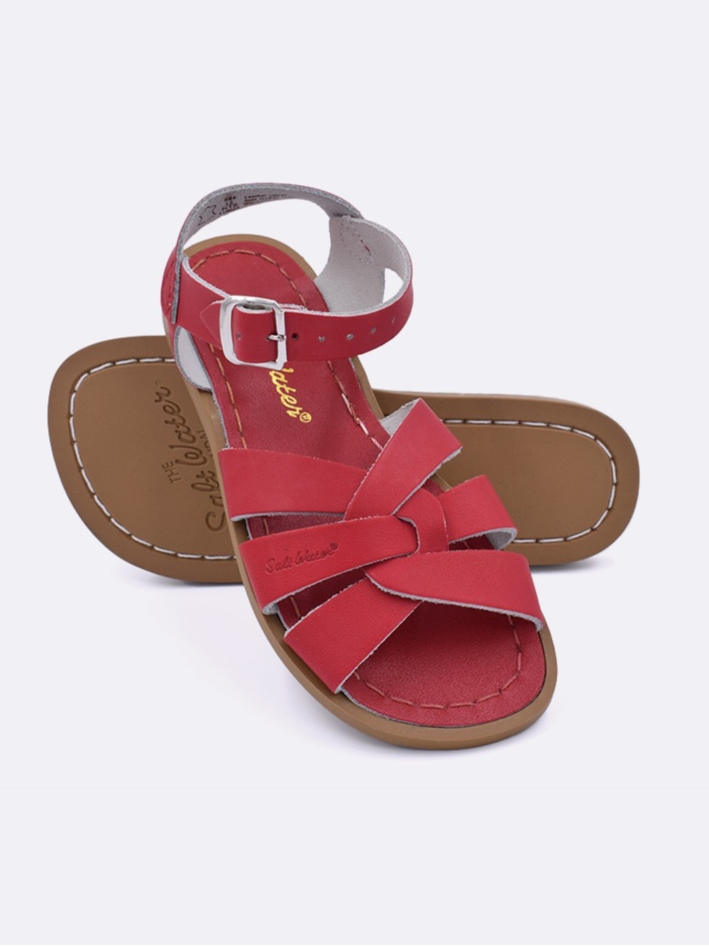 Salt Water Kids Red Leather Sandals with Buckle